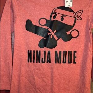 Ninja Mode Kids Long Sleeve Shirt - Red